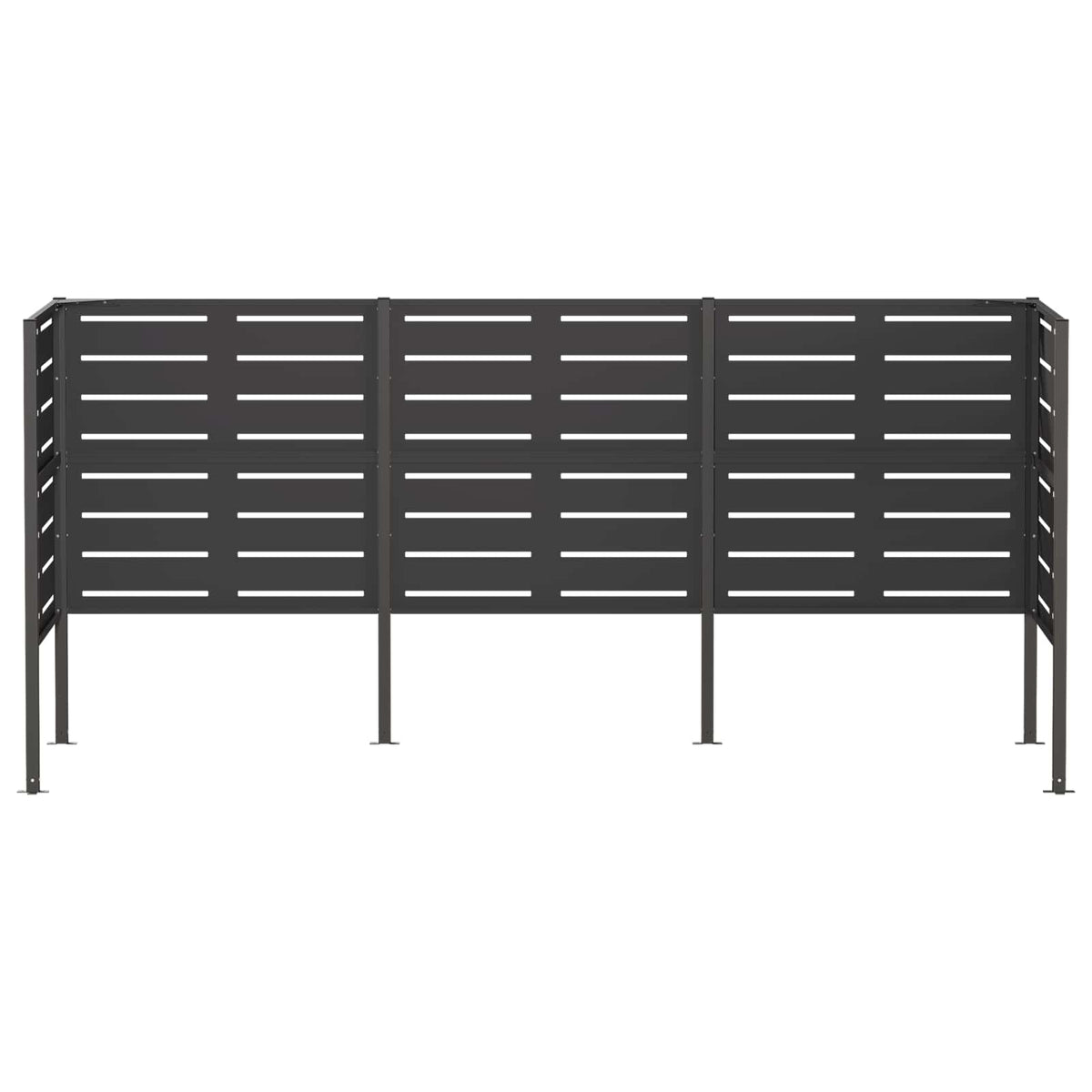 vidaXL Ekran na kosz na śmieci 249 x 85 x 113 cm Stal Czarny
