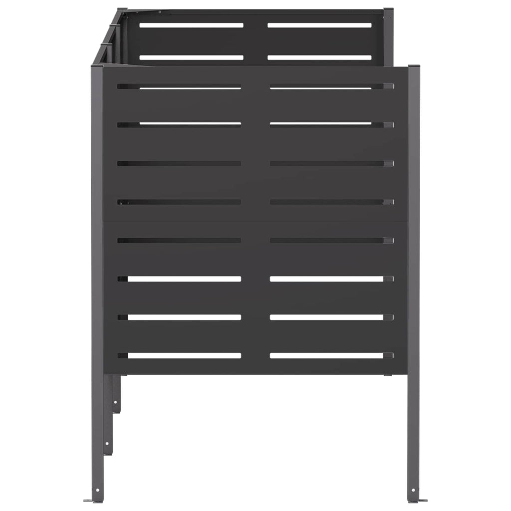 vidaXL Ekran na kosz na śmieci 249 x 85 x 113 cm Stal Czarny