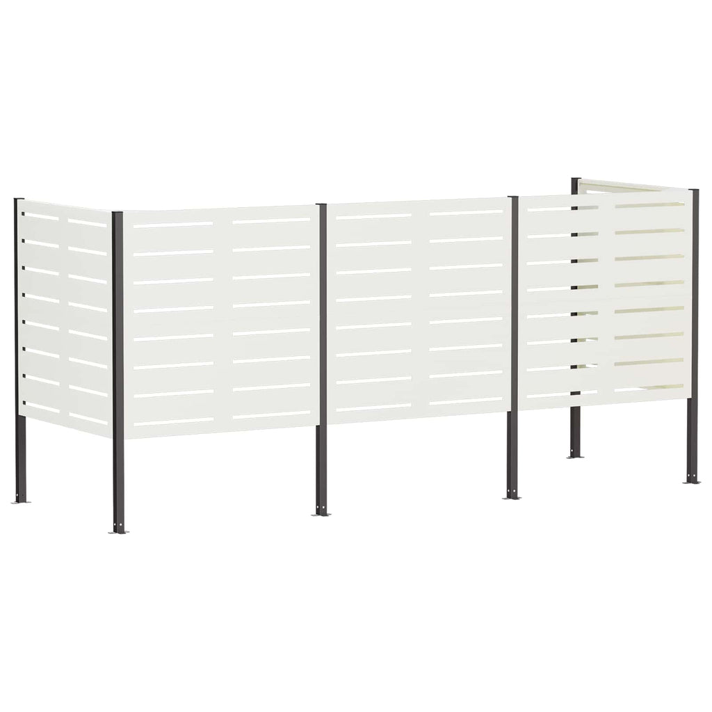 vidaXL Ekran na kosz na śmieci 249 x 85 x 113 cm Stal Biały
