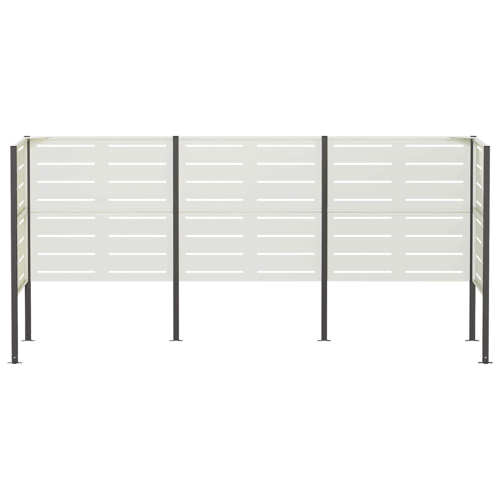 vidaXL Ekran na kosz na śmieci 249 x 85 x 113 cm Stal Biały