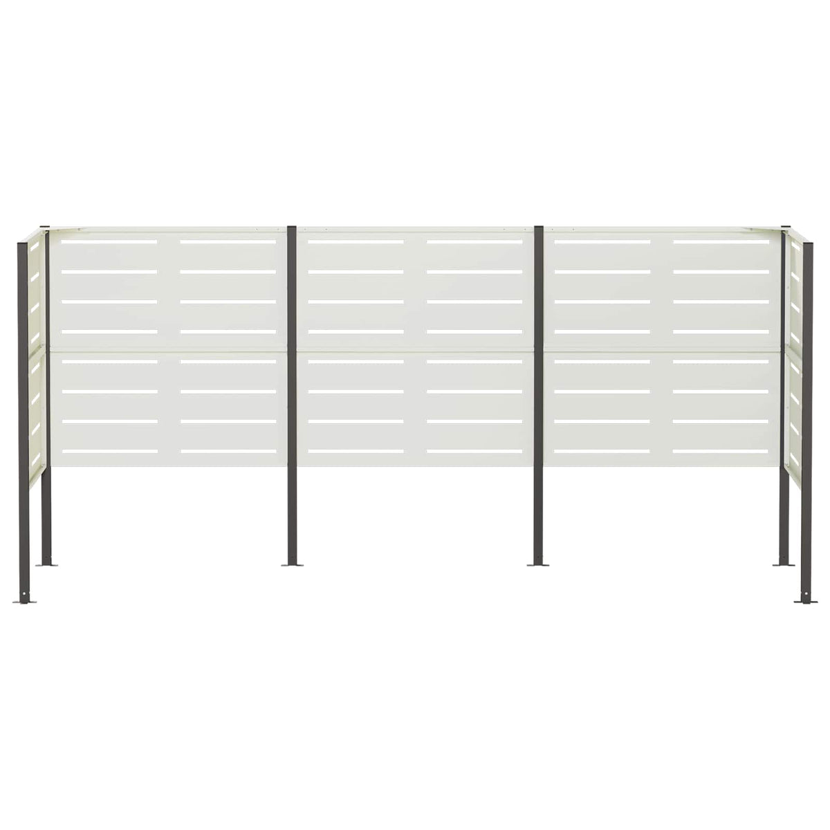 vidaXL Ekran na kosz na śmieci 249 x 85 x 113 cm Stal Biały