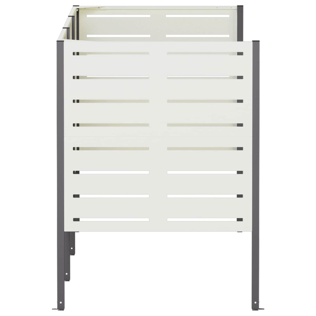 vidaXL Ekran na kosz na śmieci 249 x 85 x 113 cm Stal Biały