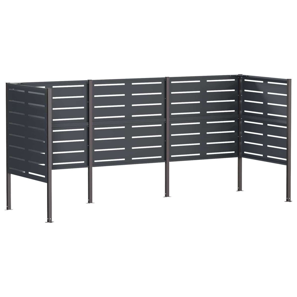 vidaXL Ekran na kosz na śmieci 249 x 85 x 113 cm Stal antracytowy