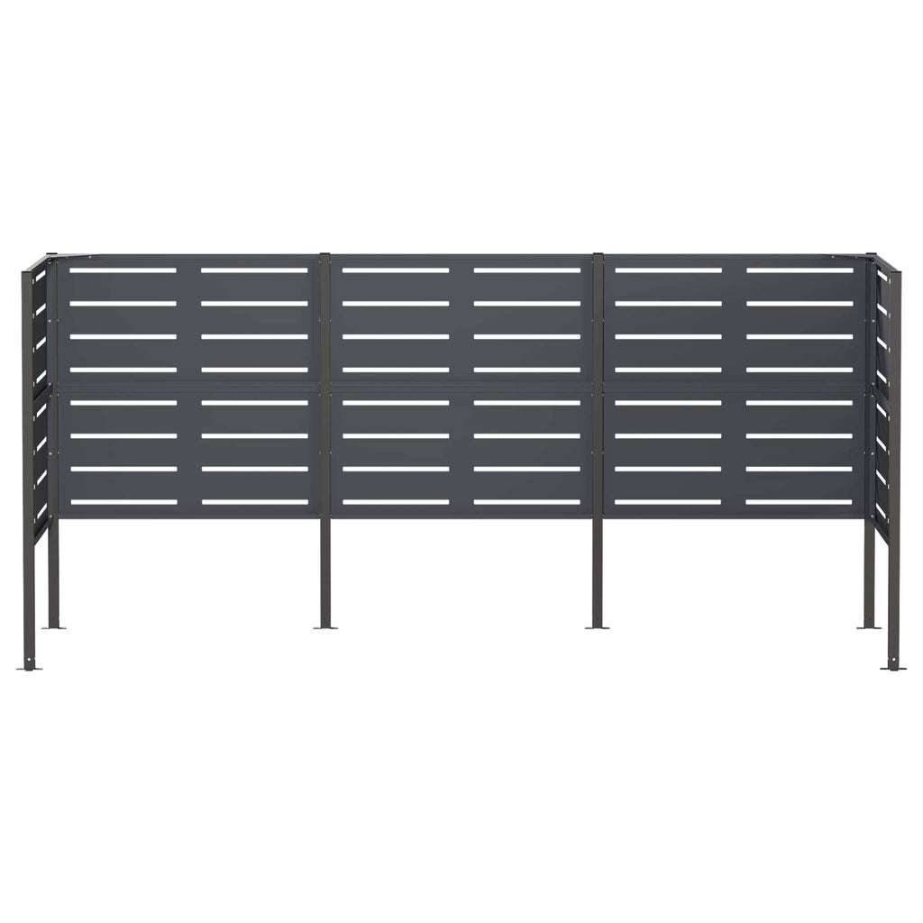 vidaXL Ekran na kosz na śmieci 249 x 85 x 113 cm Stal antracytowy