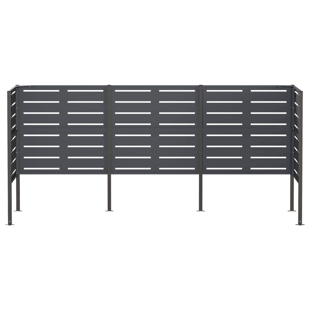vidaXL Ekran na kosz na śmieci 249 x 85 x 113 cm Stal antracytowy