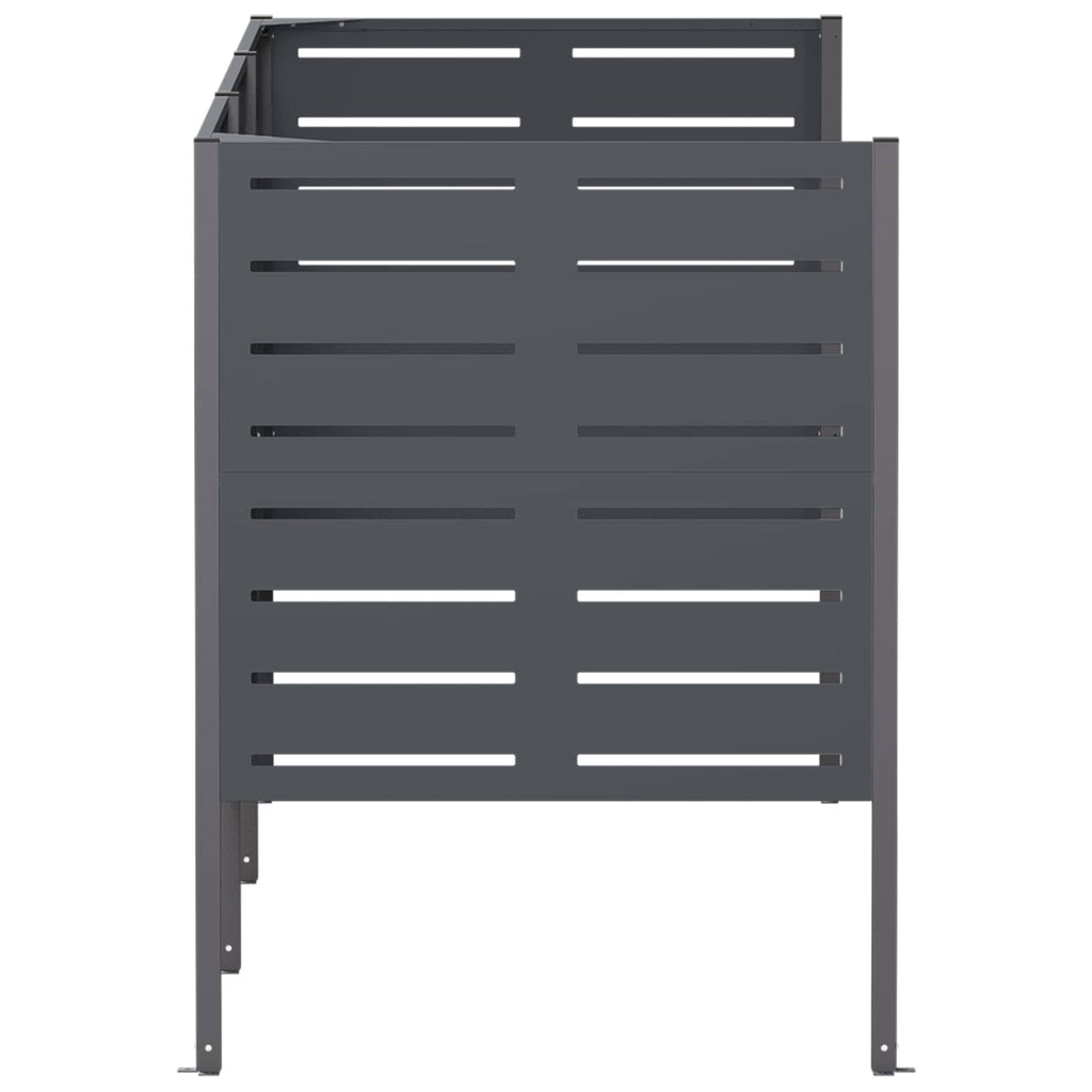 vidaXL Ekran na kosz na śmieci 249 x 85 x 113 cm Stal antracytowy