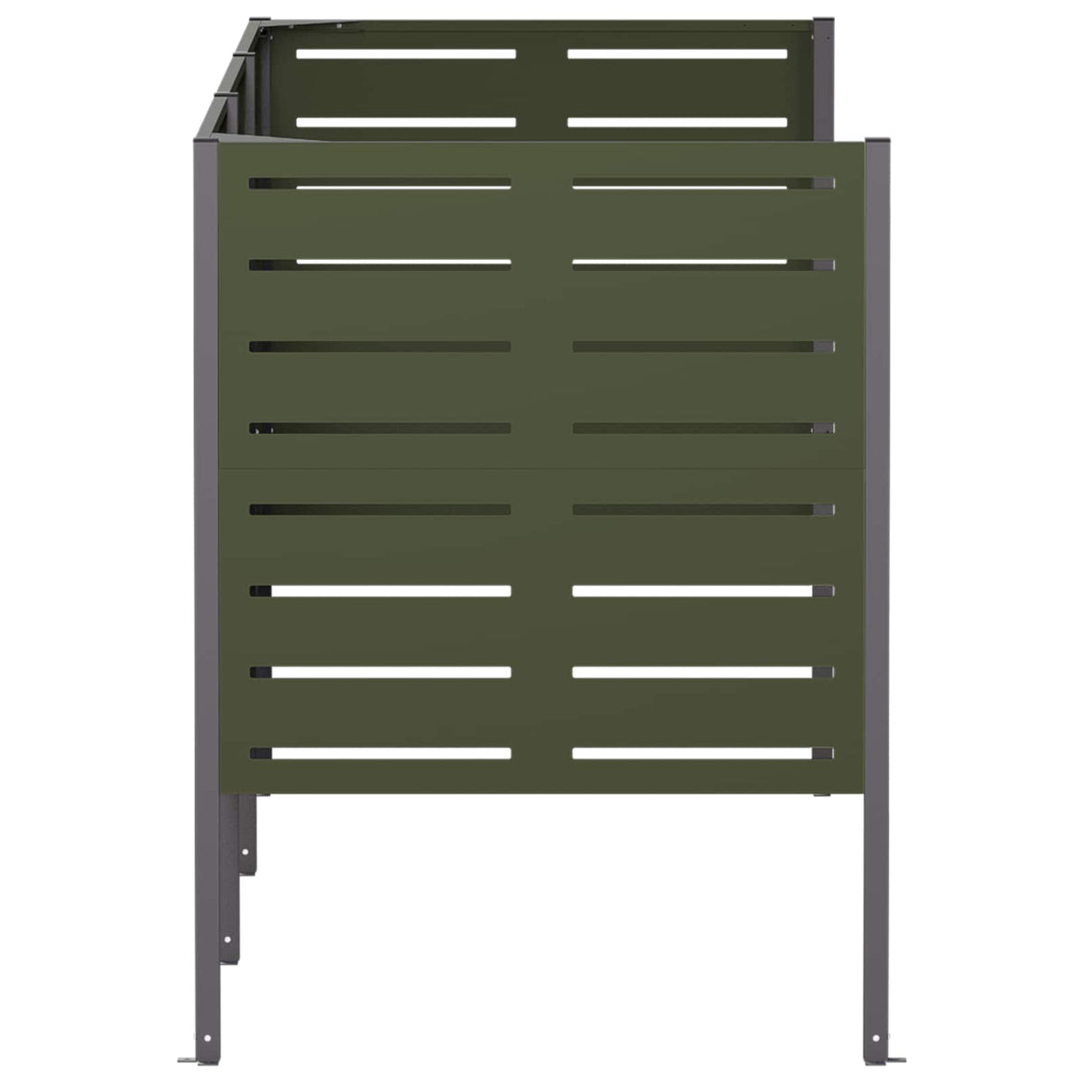 vidaXL Ekran na kosz na śmieci 249 x 85 x 113 cm Stal Oliwkowy zielony