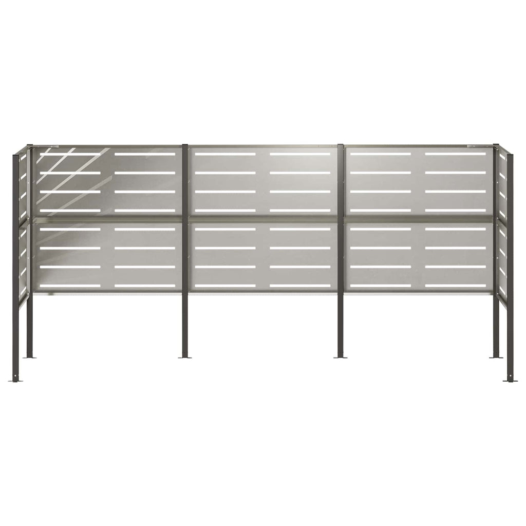 vidaXL Ekran na kosz na śmieci 249 x 85 x 113 cm Stal nierdzewna