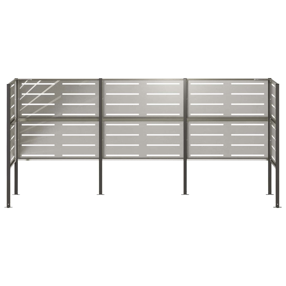 vidaXL Ekran na kosz na śmieci 249 x 85 x 113 cm Stal nierdzewna