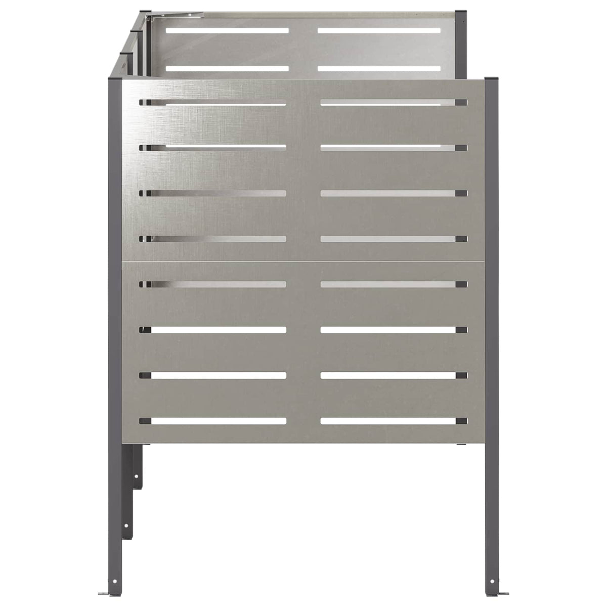 vidaXL Ekran na kosz na śmieci 249 x 85 x 113 cm Stal nierdzewna