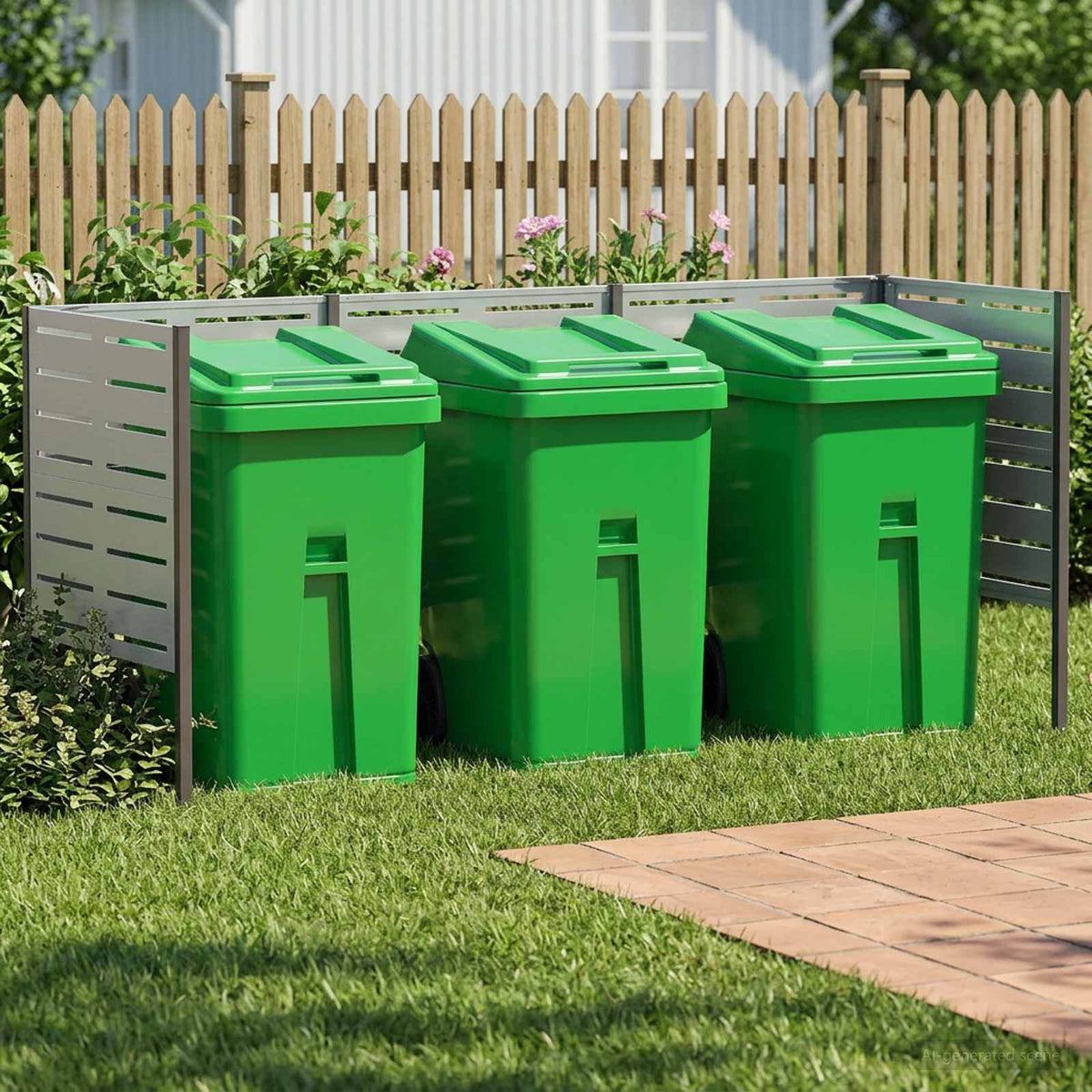 vidaXL Ekran na kosz na śmieci 249 x 85 x 113 cm Stal ocynkowana