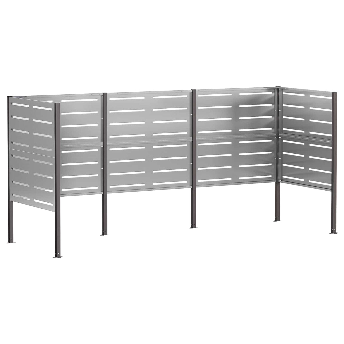 vidaXL Ekran na kosz na śmieci 249 x 85 x 113 cm Stal ocynkowana