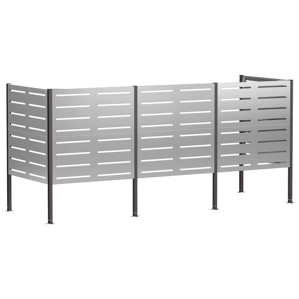 vidaXL Ekran na kosz na śmieci 249 x 85 x 113 cm Stal ocynkowana