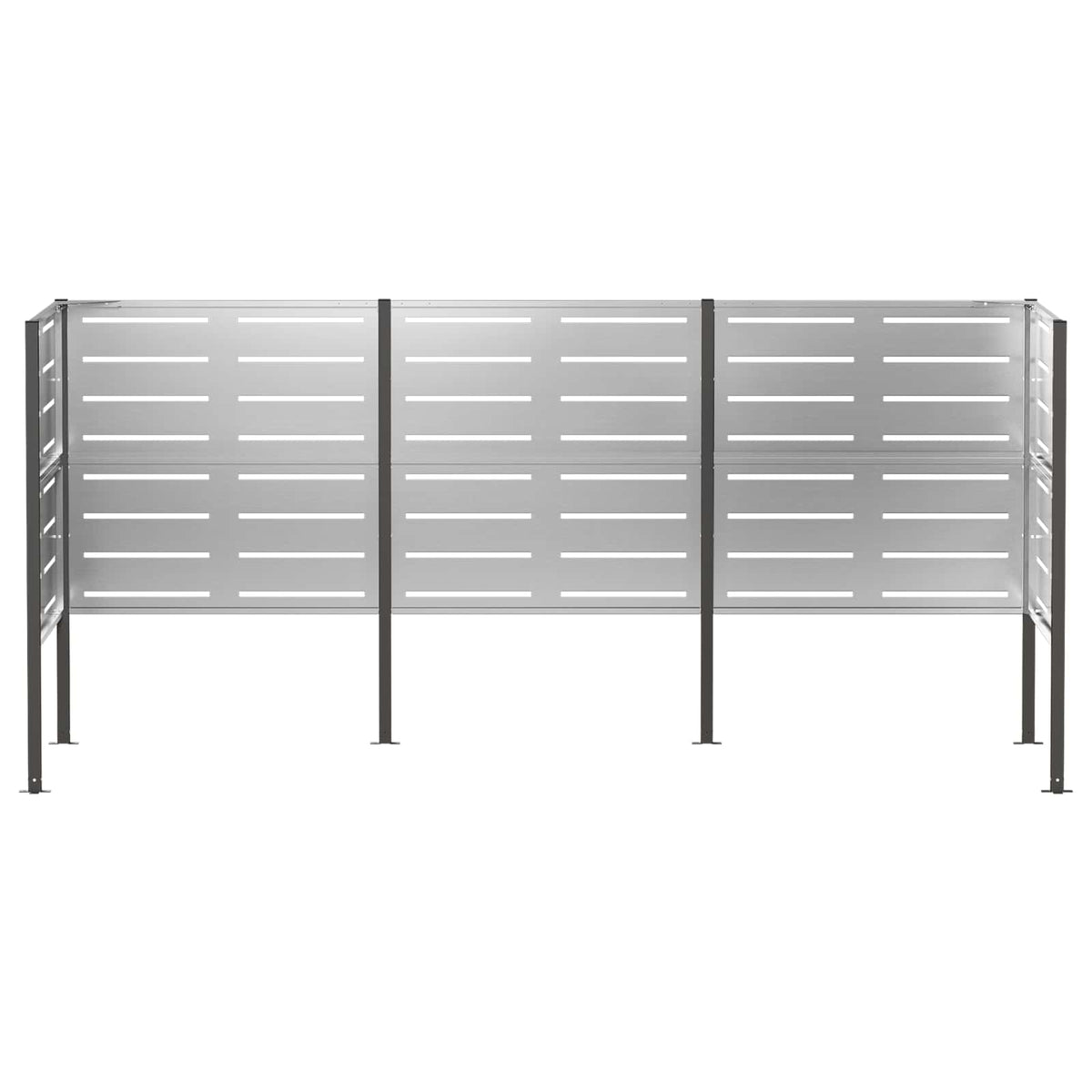 vidaXL Ekran na kosz na śmieci 249 x 85 x 113 cm Stal ocynkowana