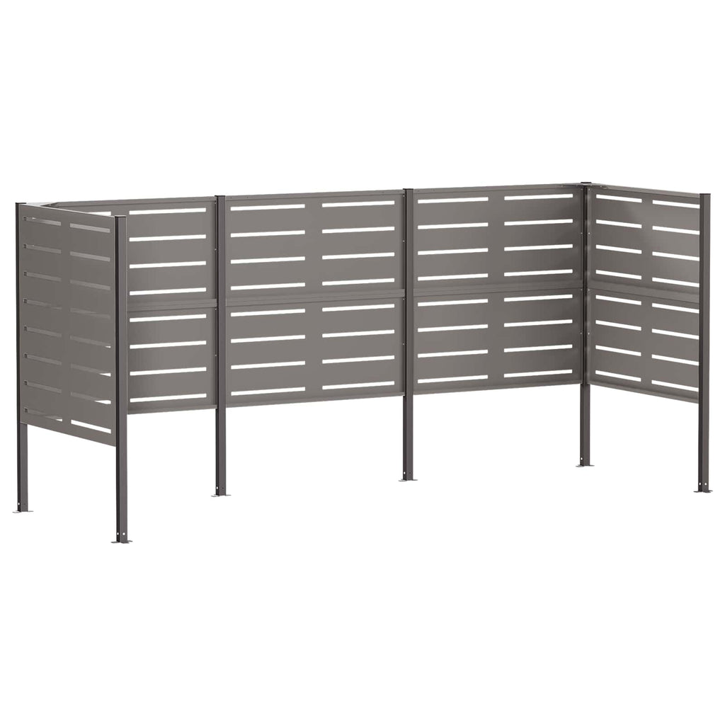 vidaXL Ekran na kosz na śmieci 249 x 85 x 113 cm Stal kortenowska