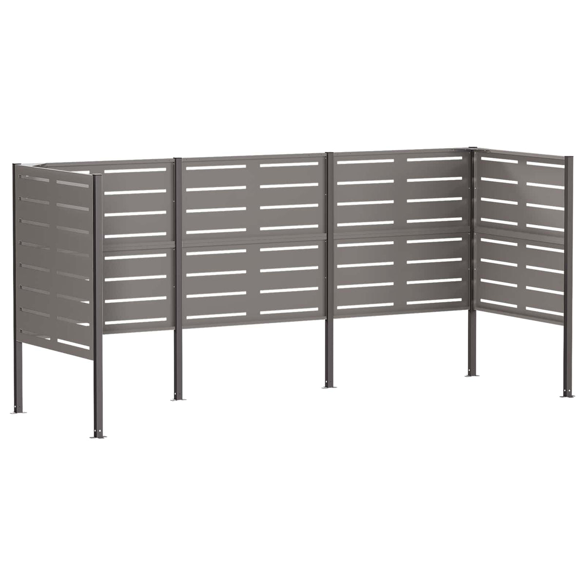 vidaXL Ekran na kosz na śmieci 249 x 85 x 113 cm Stal kortenowska
