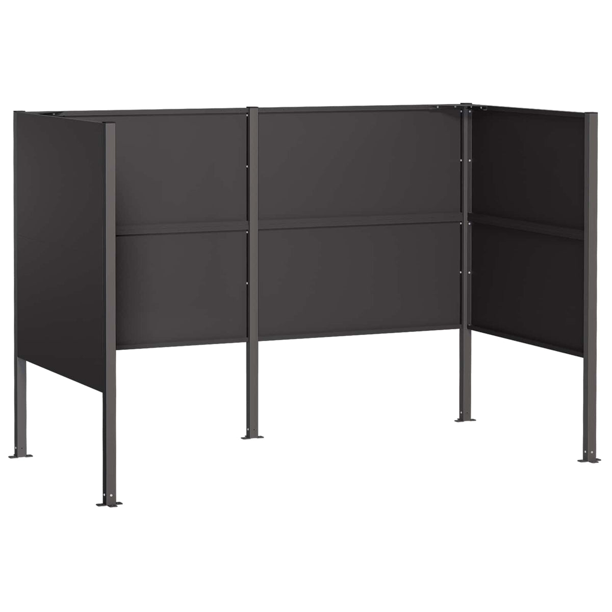 vidaXL Ekran na kosz na śmieci 167 x 85 x 113 cm Stal Czarny