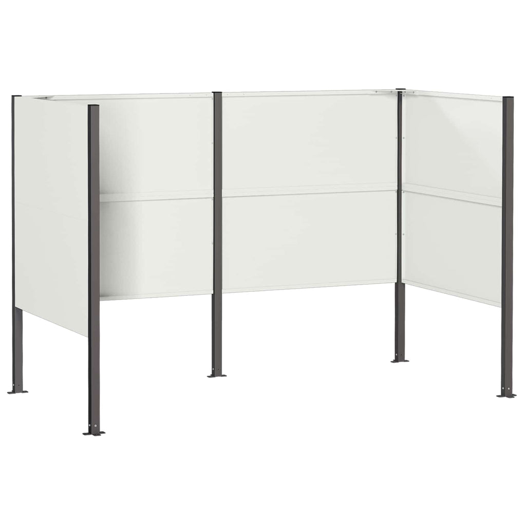 vidaXL Ekran na kosz na śmieci 167 x 85 x 113 cm Stal Biały