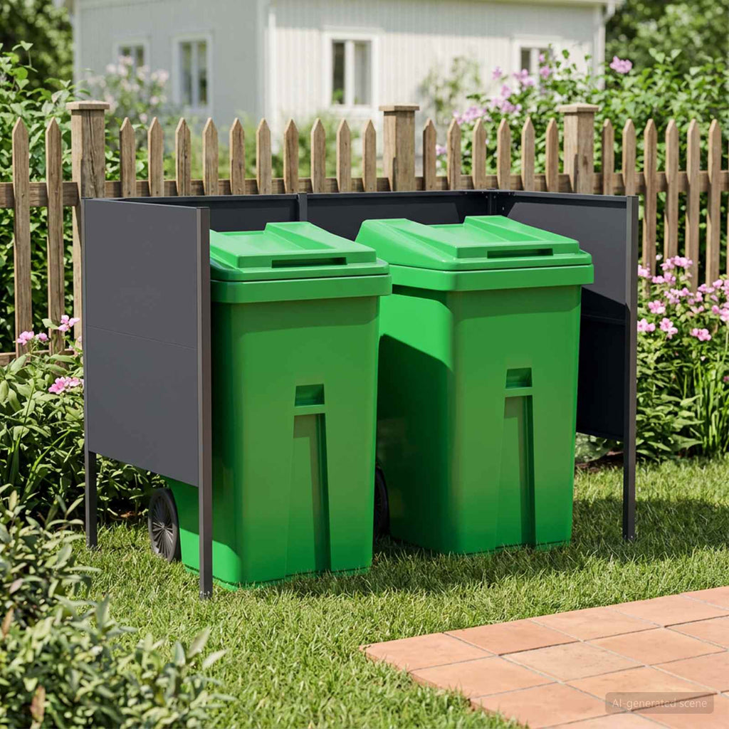 vidaXL Ekran na kosz na śmieci 167 x 85 x 113 cm Stal antracytowy