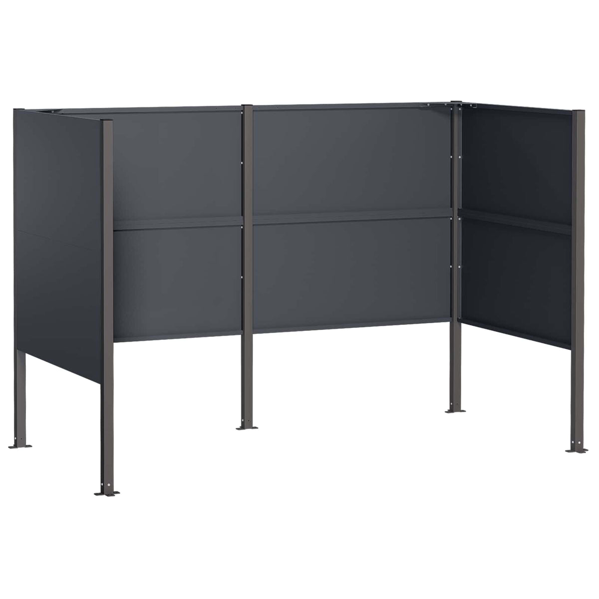 vidaXL Ekran na kosz na śmieci 167 x 85 x 113 cm Stal antracytowy