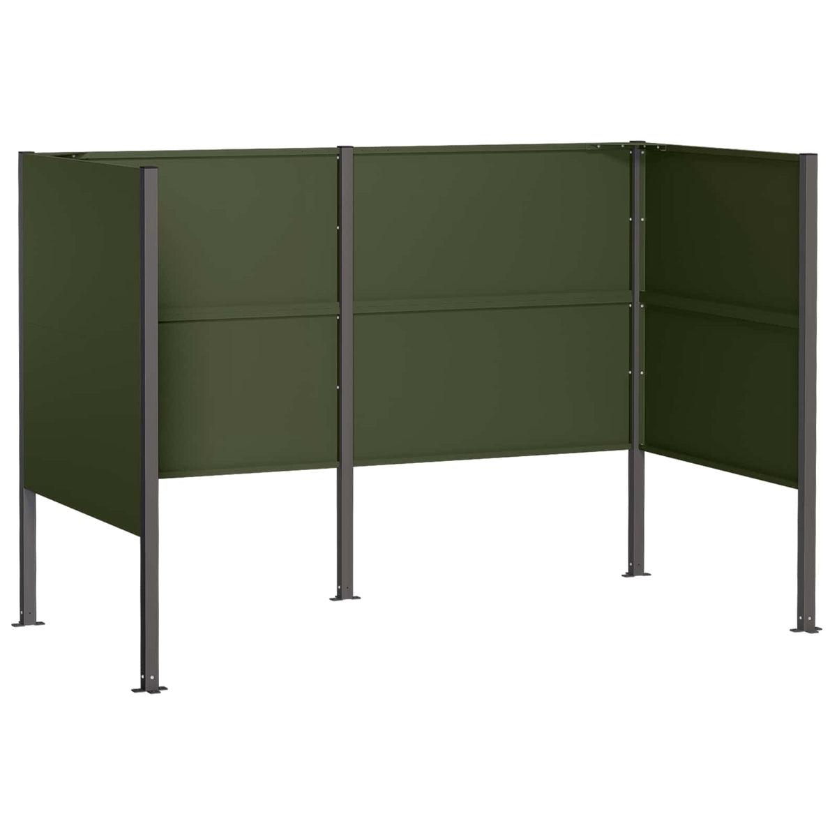 vidaXL Ekran na kosz na śmieci 167 x 85 x 113 cm Stal Oliwkowy zielony