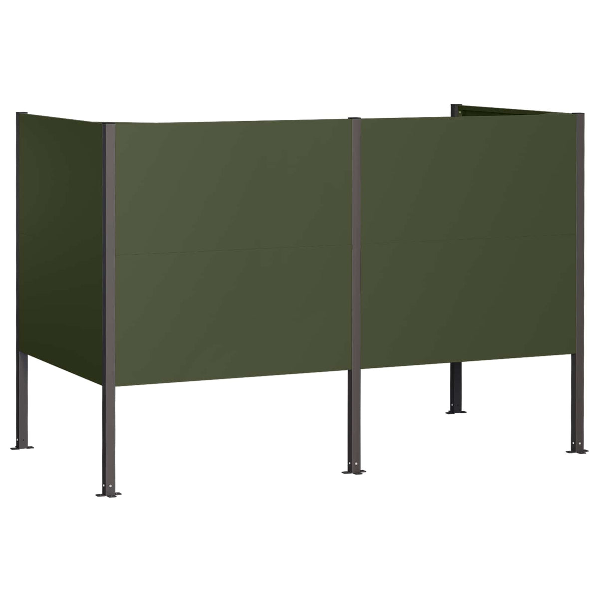 vidaXL Ekran na kosz na śmieci 167 x 85 x 113 cm Stal Oliwkowy zielony