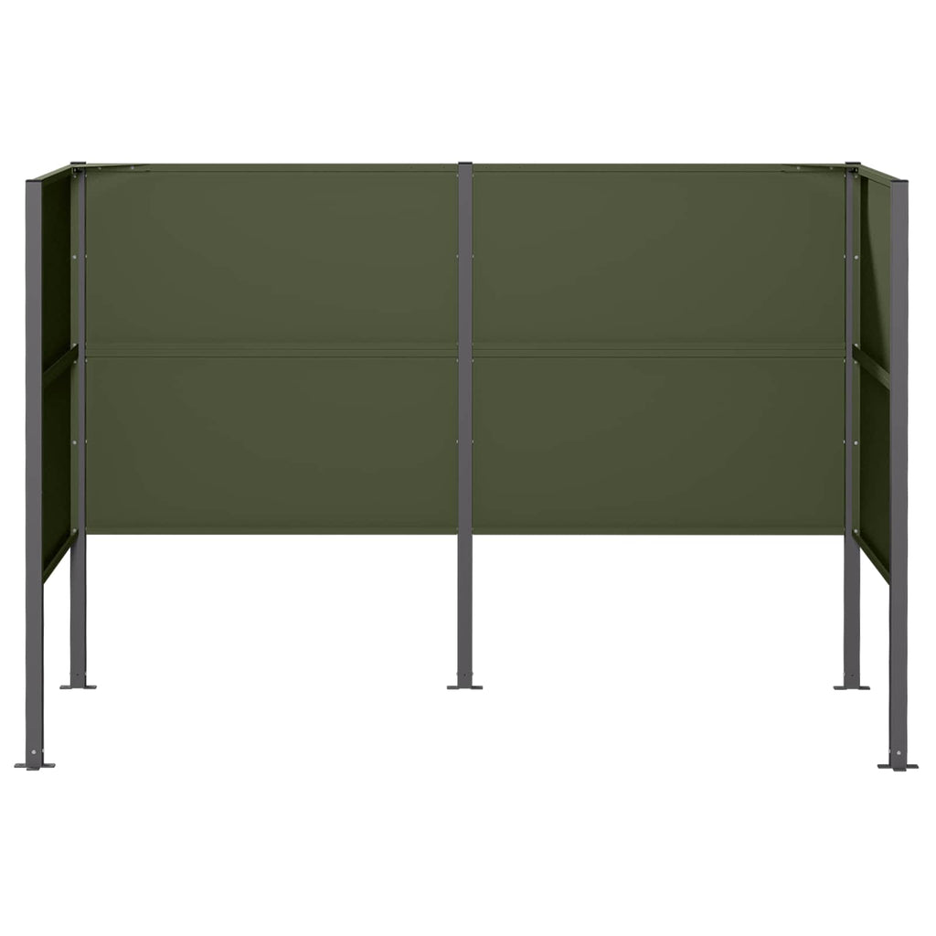 vidaXL Ekran na kosz na śmieci 167 x 85 x 113 cm Stal Oliwkowy zielony