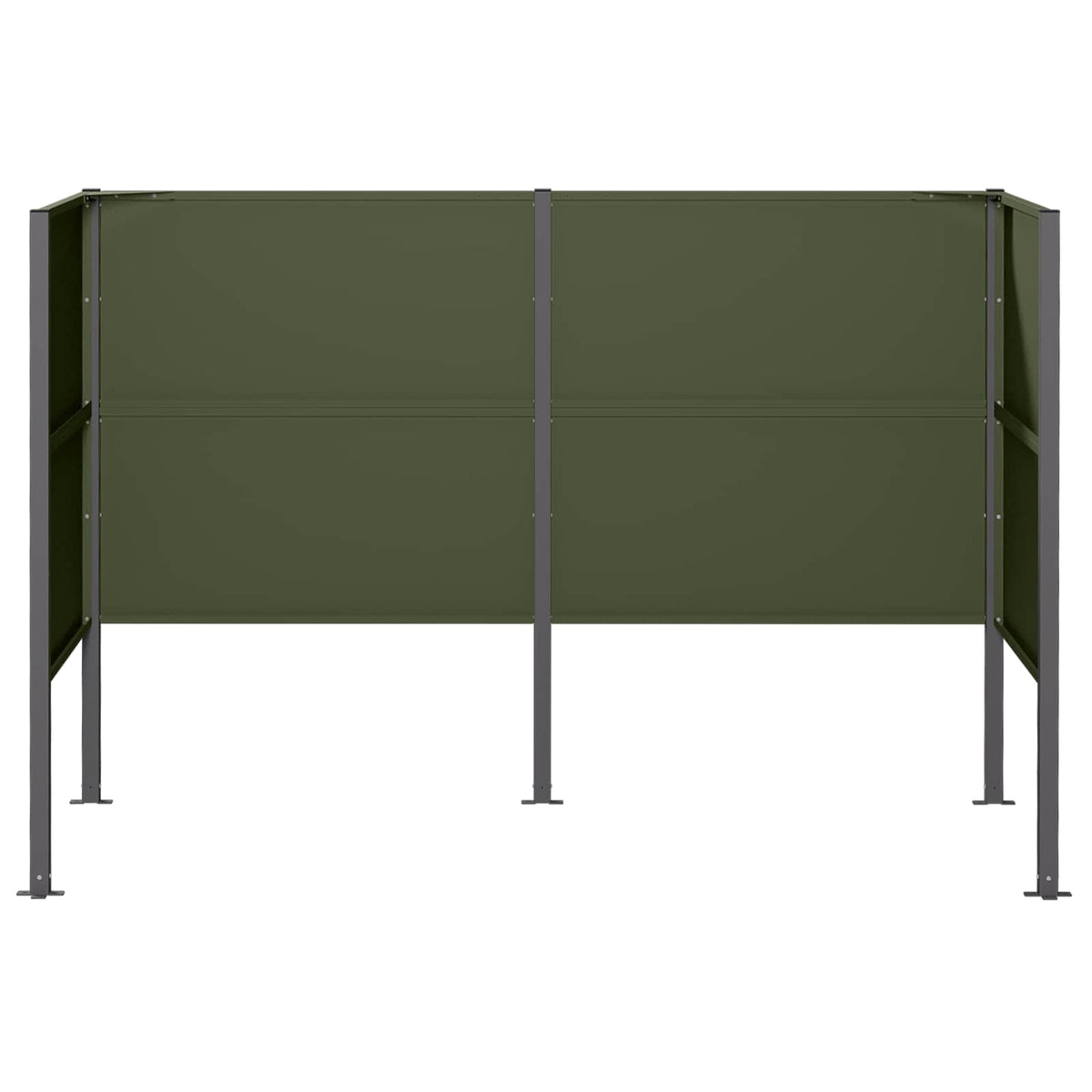 vidaXL Ekran na kosz na śmieci 167 x 85 x 113 cm Stal Oliwkowy zielony