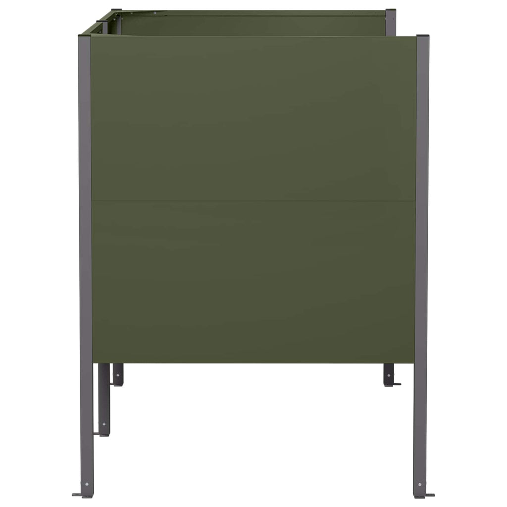 vidaXL Ekran na kosz na śmieci 167 x 85 x 113 cm Stal Oliwkowy zielony