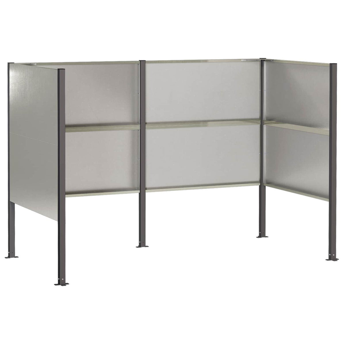 vidaXL Ekran na kosz na śmieci 167 x 85 x 113 cm Stal nierdzewna