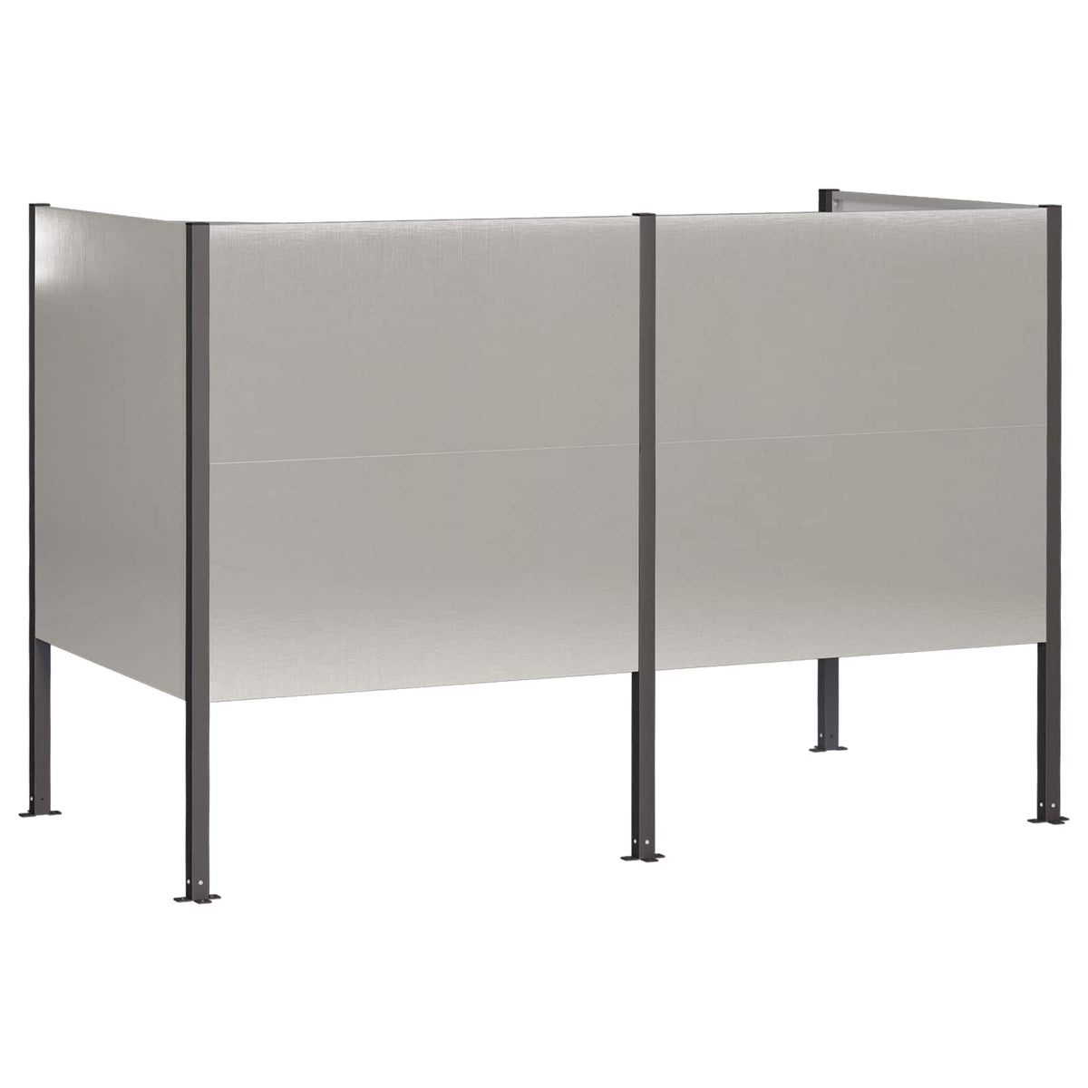 vidaXL Ekran na kosz na śmieci 167 x 85 x 113 cm Stal nierdzewna
