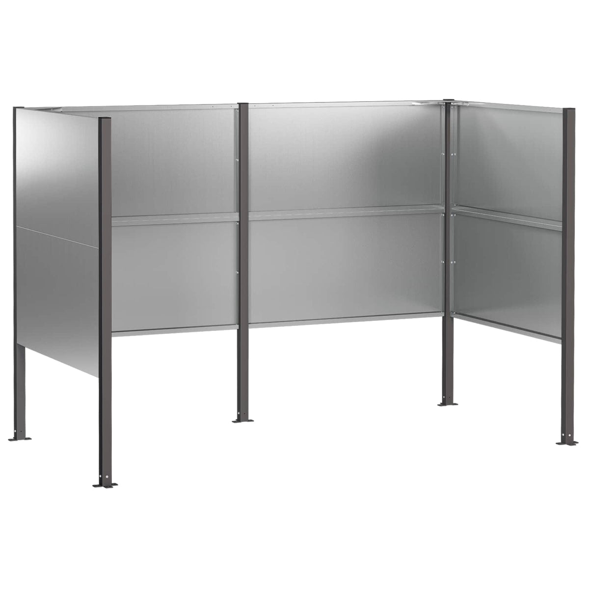 vidaXL Ekran na kosz na śmieci 167 x 85 x 113 cm Stal ocynkowana