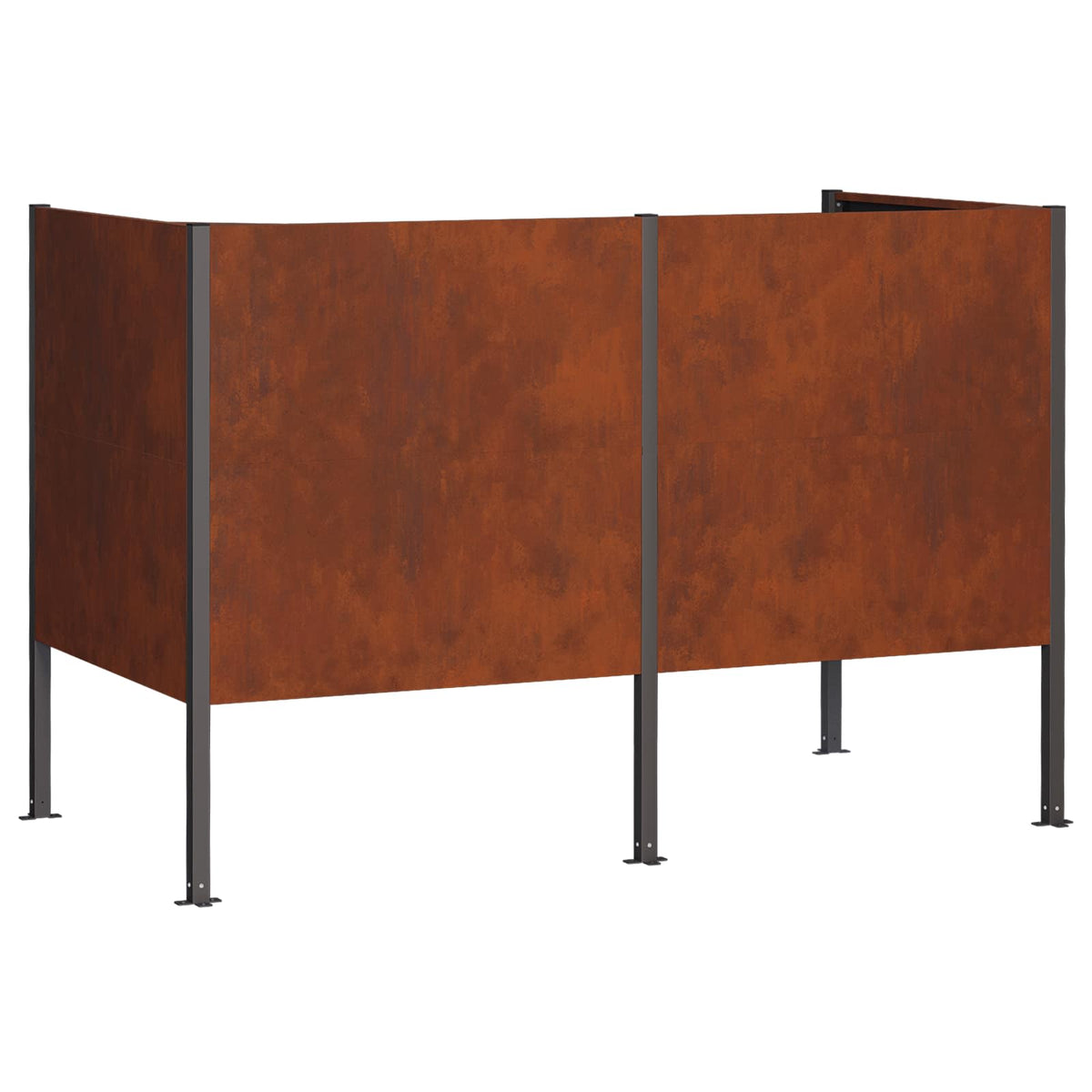 vidaXL Ekran na kosz na śmieci 167 x 85 x 113 cm Stal kortenowska