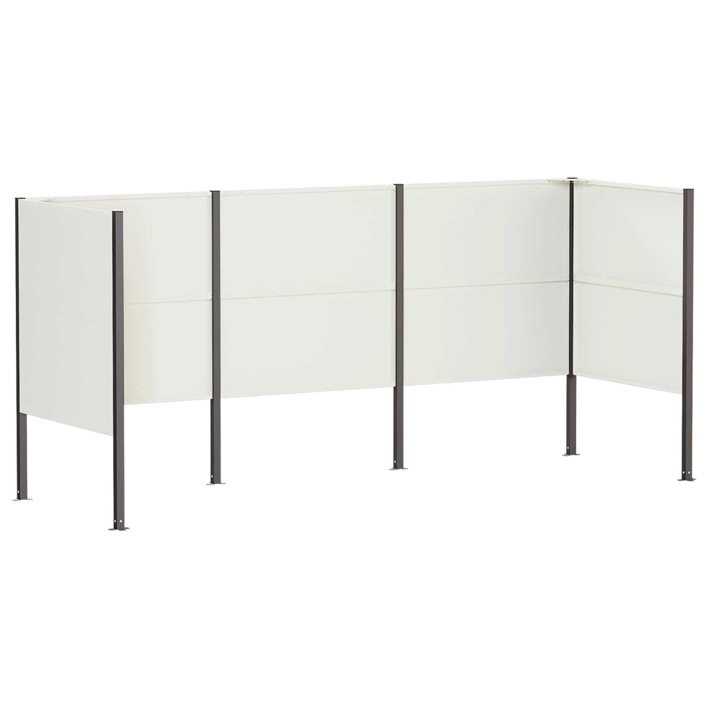 vidaXL Ekran na kosz na śmieci 249 x 85 x 113 cm Stal Biały
