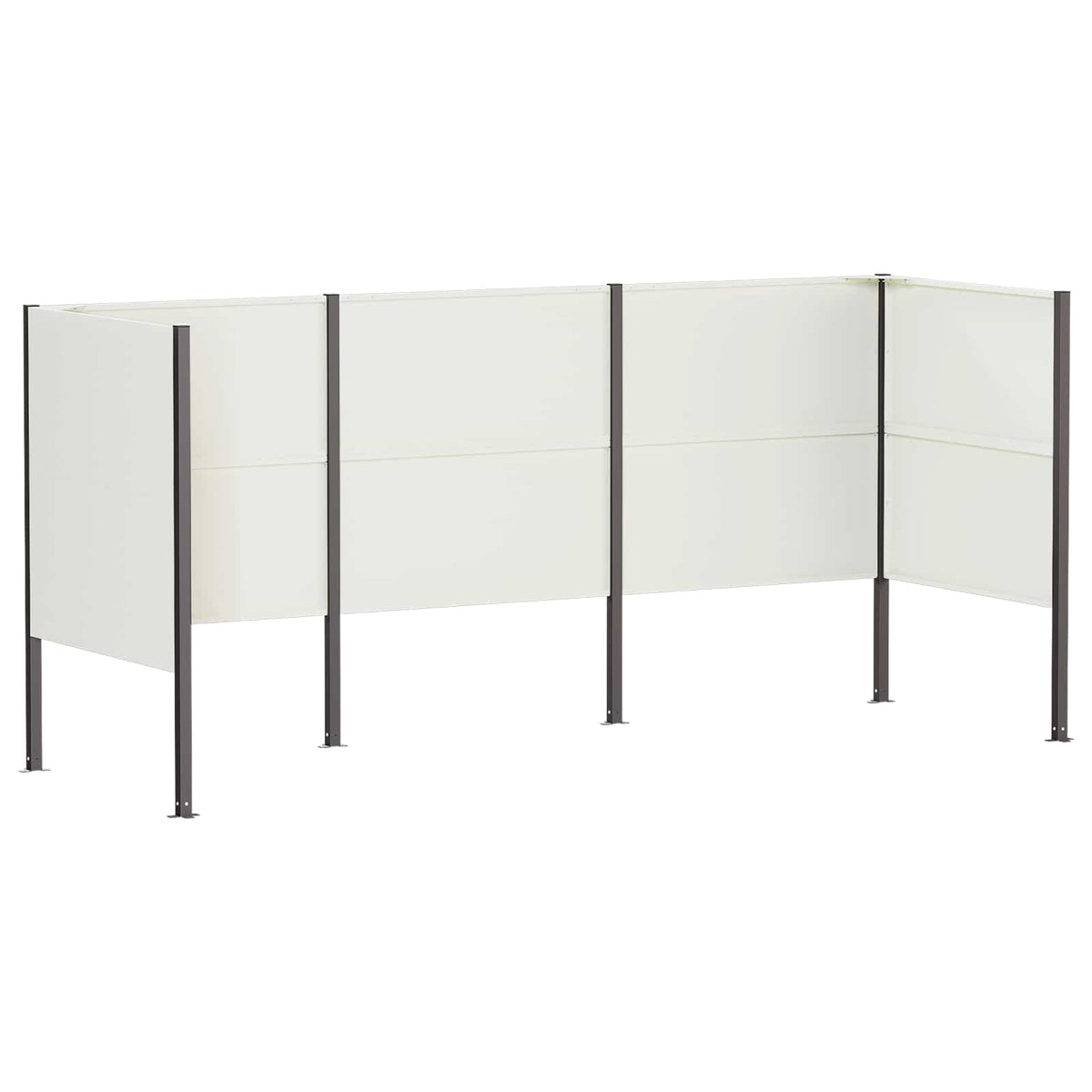 vidaXL Ekran na kosz na śmieci 249 x 85 x 113 cm Stal Biały
