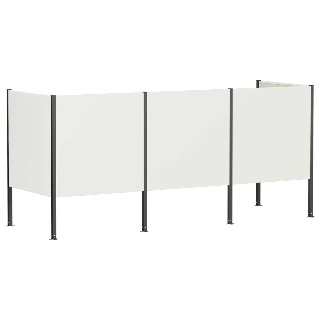 vidaXL Ekran na kosz na śmieci 249 x 85 x 113 cm Stal Biały