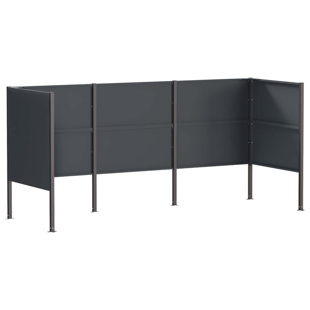 vidaXL Ekran na kosz na śmieci 249 x 85 x 113 cm Stal antracytowy