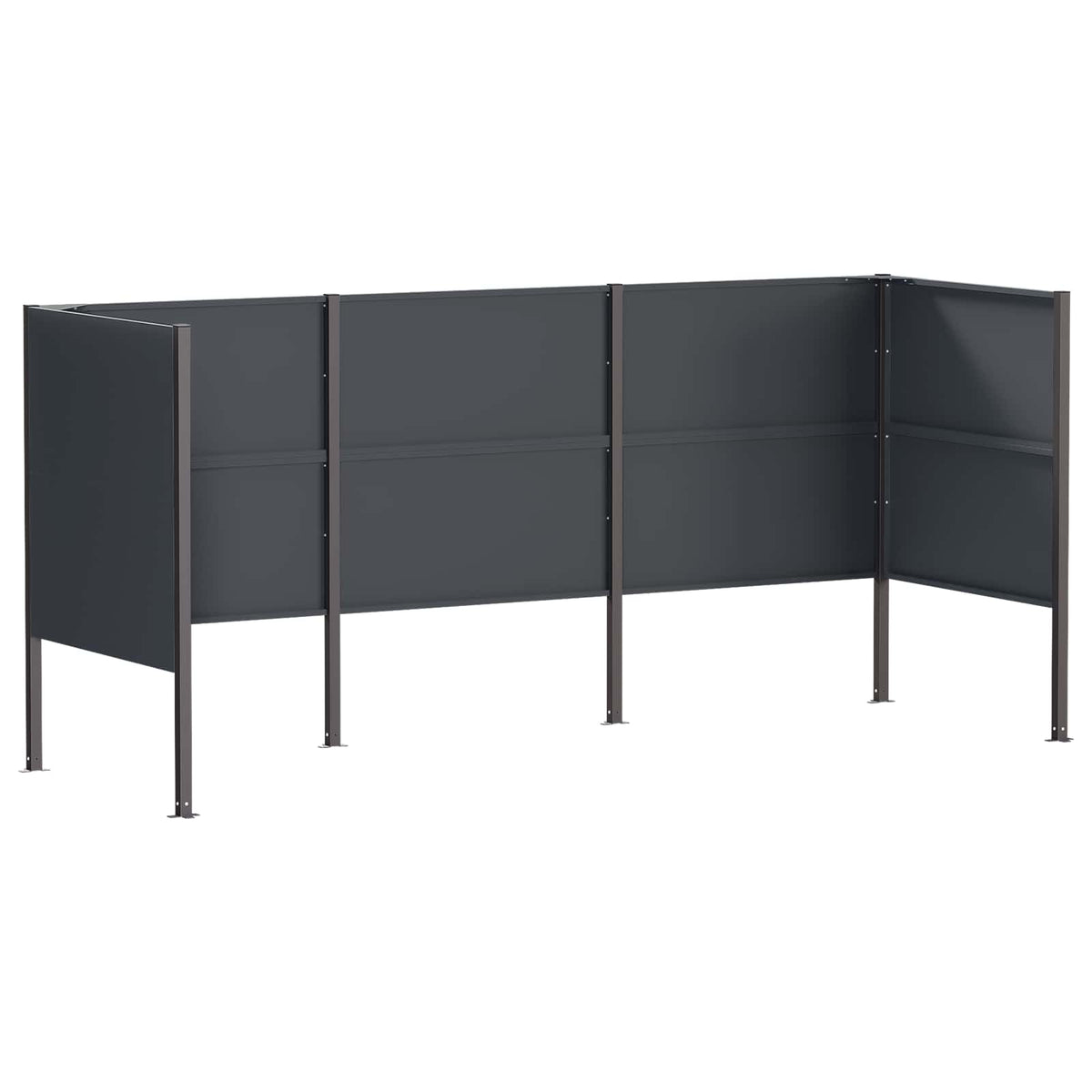 vidaXL Ekran na kosz na śmieci 249 x 85 x 113 cm Stal antracytowy