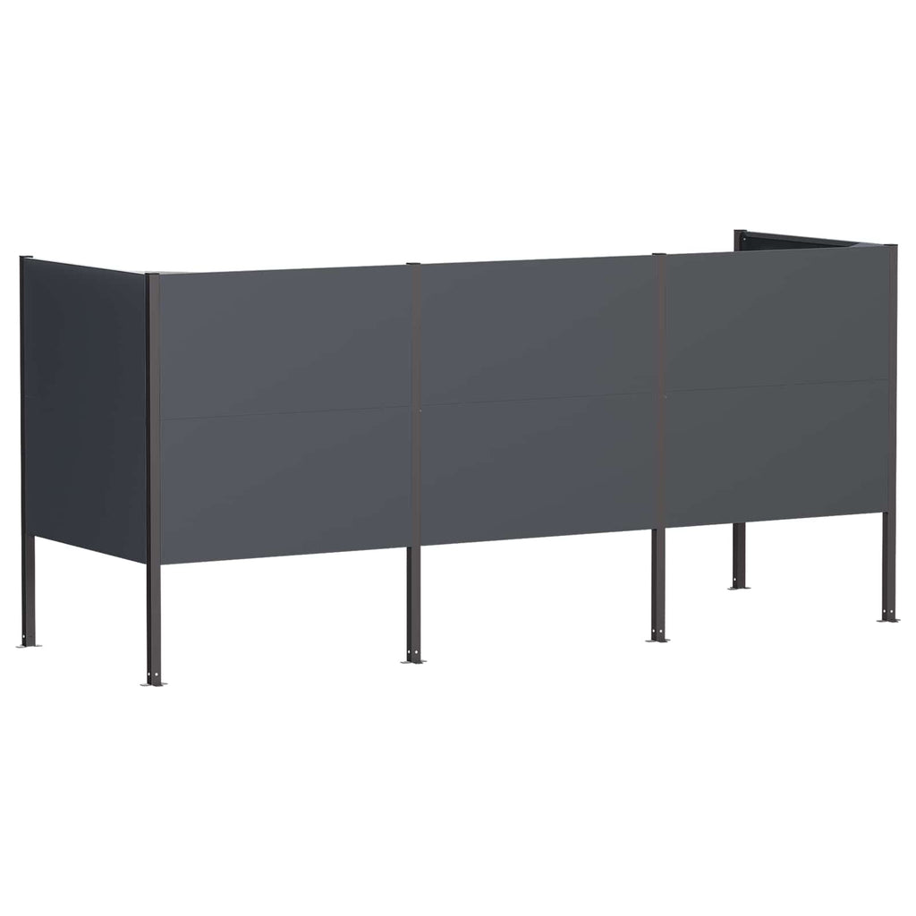 vidaXL Ekran na kosz na śmieci 249 x 85 x 113 cm Stal antracytowy