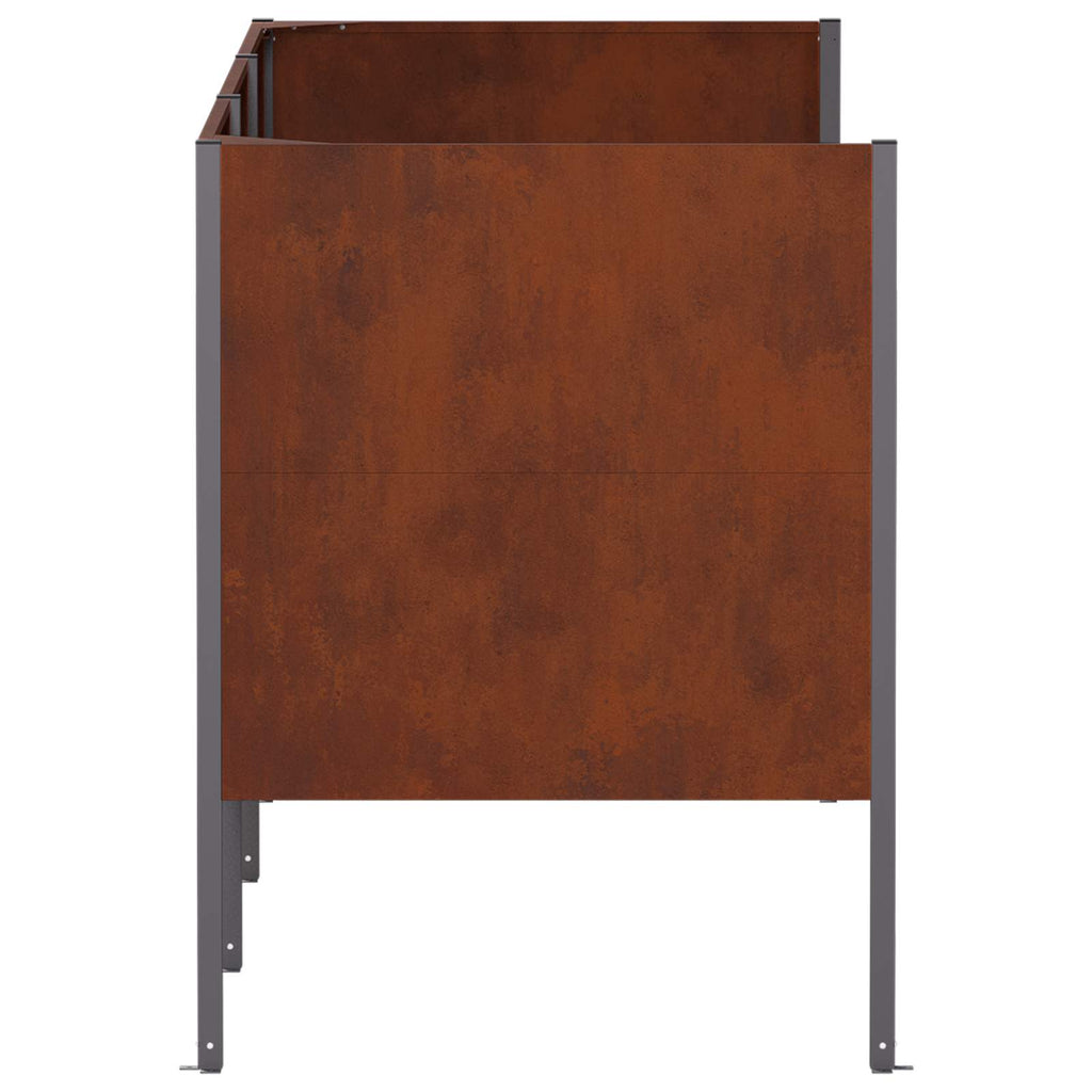 vidaXL Ekran na kosz na śmieci 249 x 85 x 113 cm Stal kortenowska