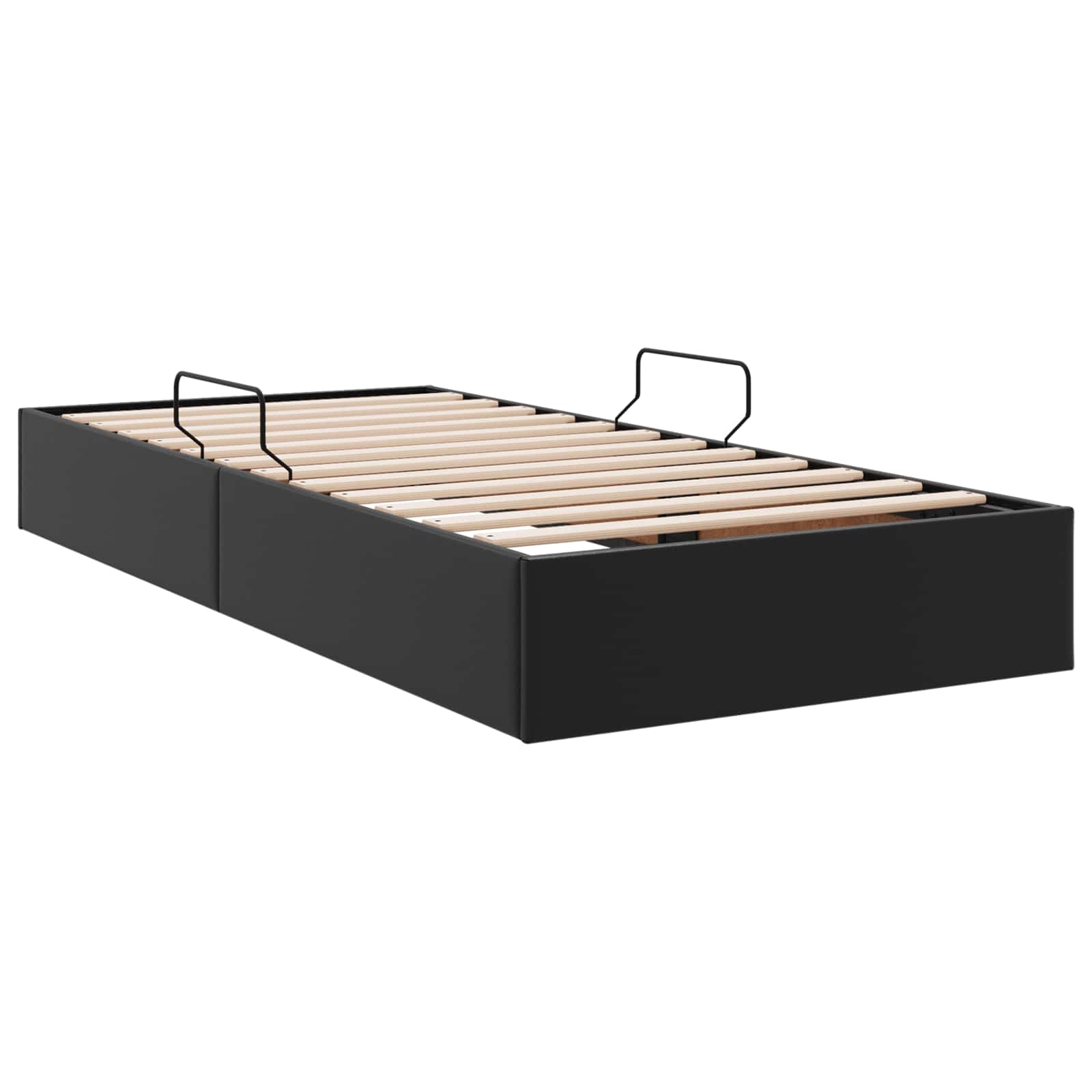 vidaXL Łóżko otomanowe Czarny 90 x 200 cm Skóra ekologiczna