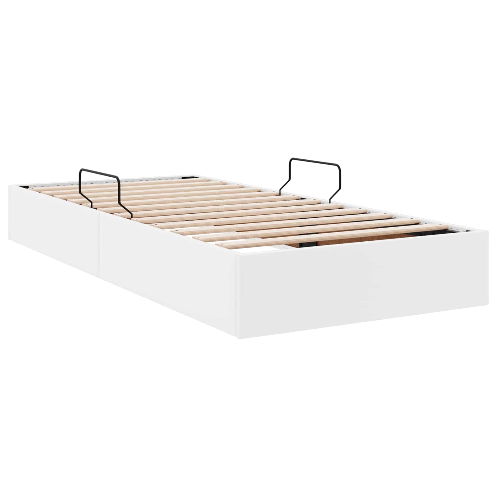 vidaXL Łóżko otomanowe Czysta Biała 90 x 200 cm Skóra ekologiczna