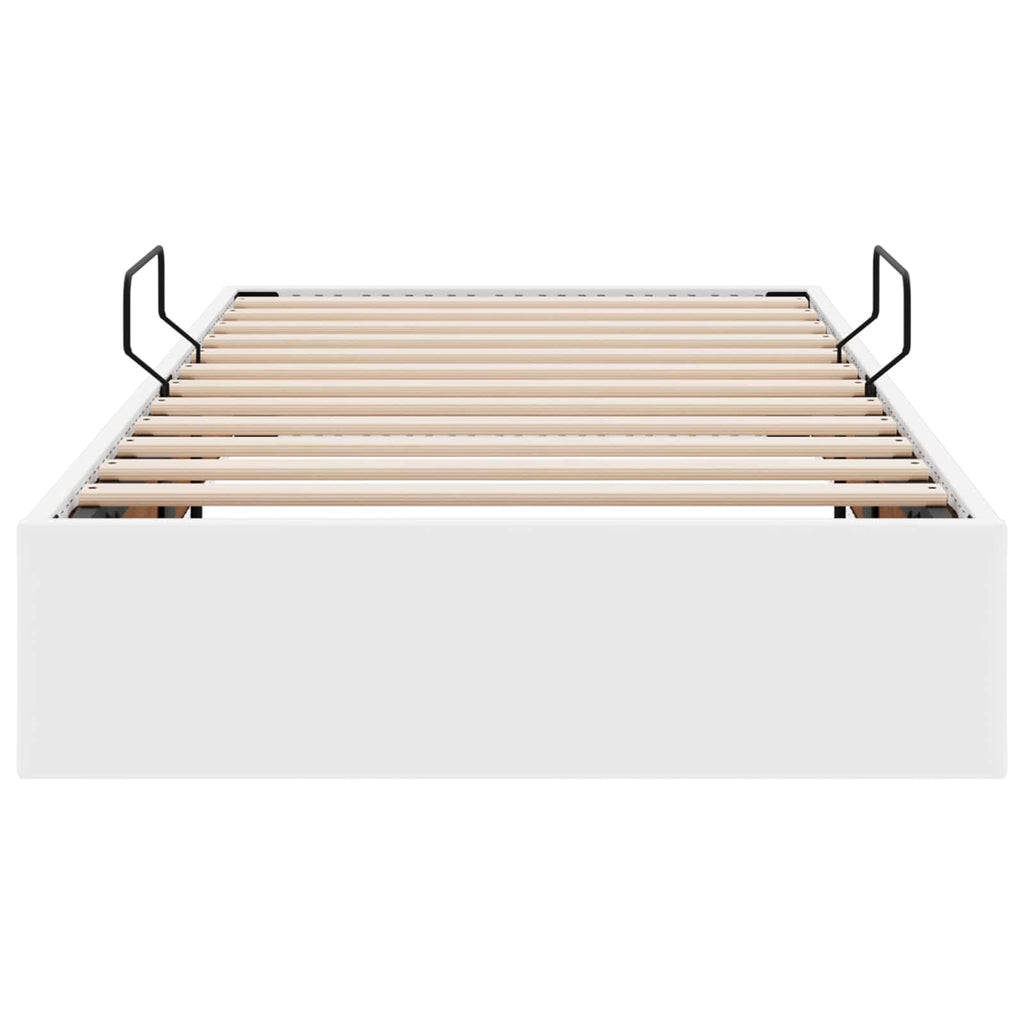 vidaXL Łóżko otomanowe Czysta Biała 90 x 200 cm Skóra ekologiczna