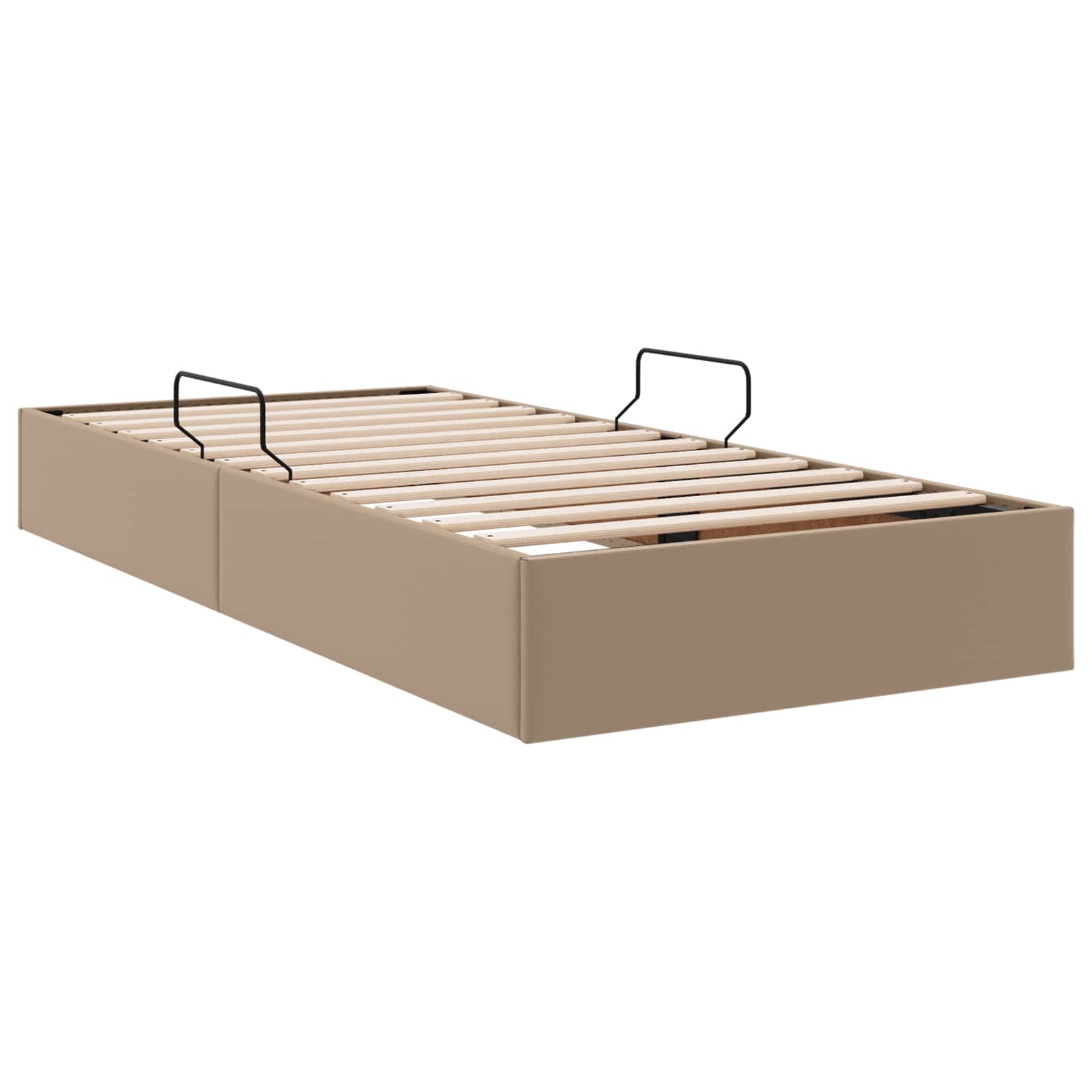 vidaXL Łóżko otomanowe Kawowy 90 x 200 cm Skóra ekologiczna
