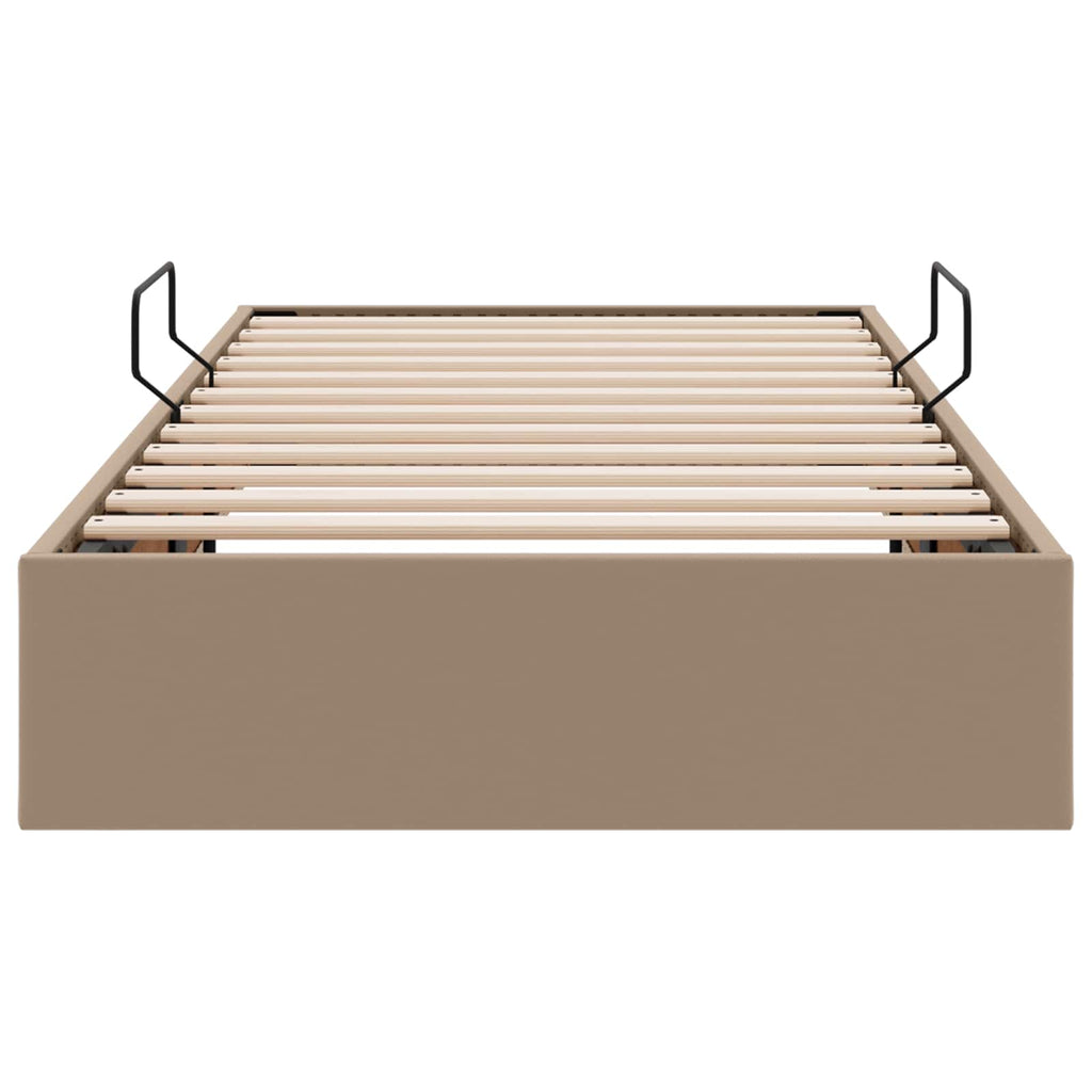 vidaXL Łóżko otomanowe Kawowy 90 x 200 cm Skóra ekologiczna