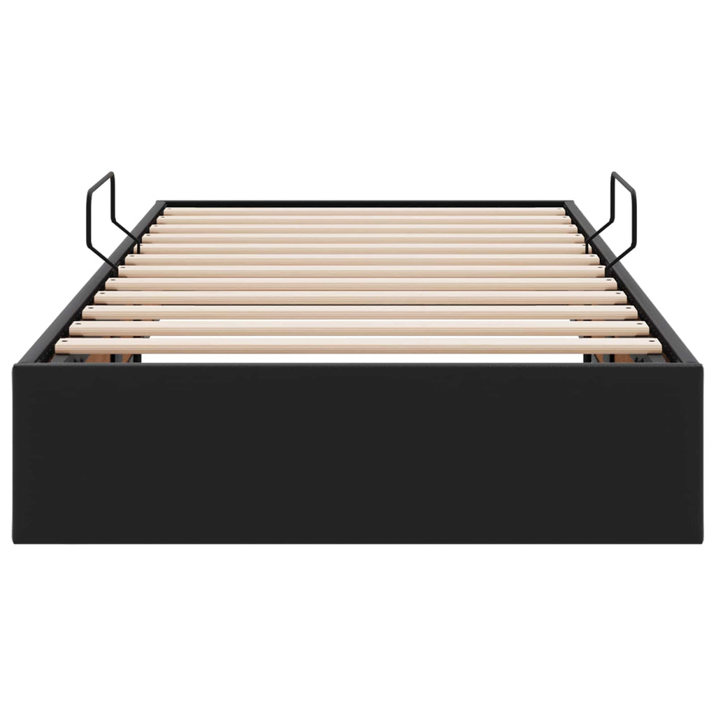 vidaXL Łóżko otomanowe Czarny 100 x 200 cm Skóra ekologiczna