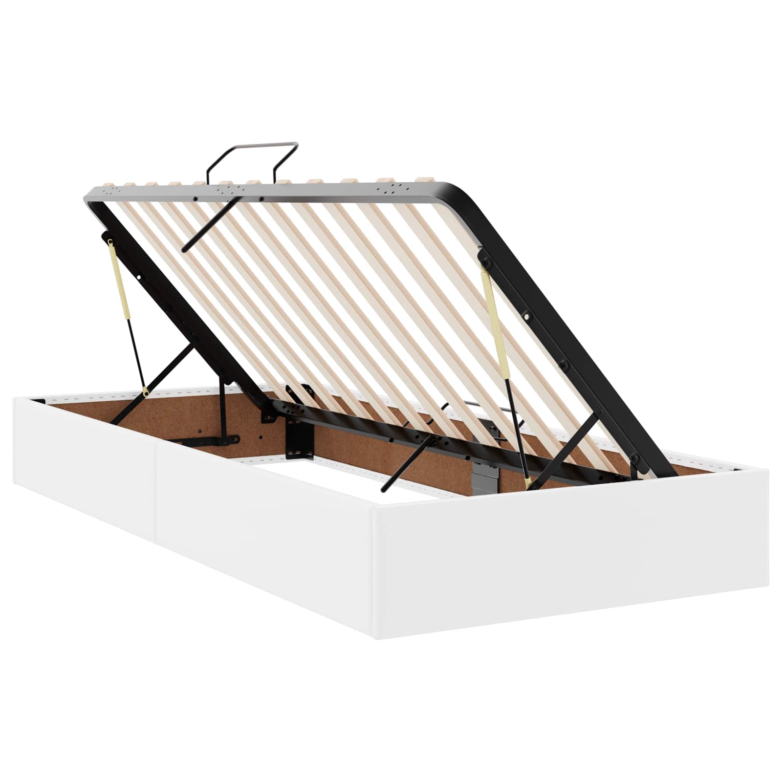 vidaXL Łóżko otomanowe Czysta Biała 100 x 200 cm Skóra ekologiczna