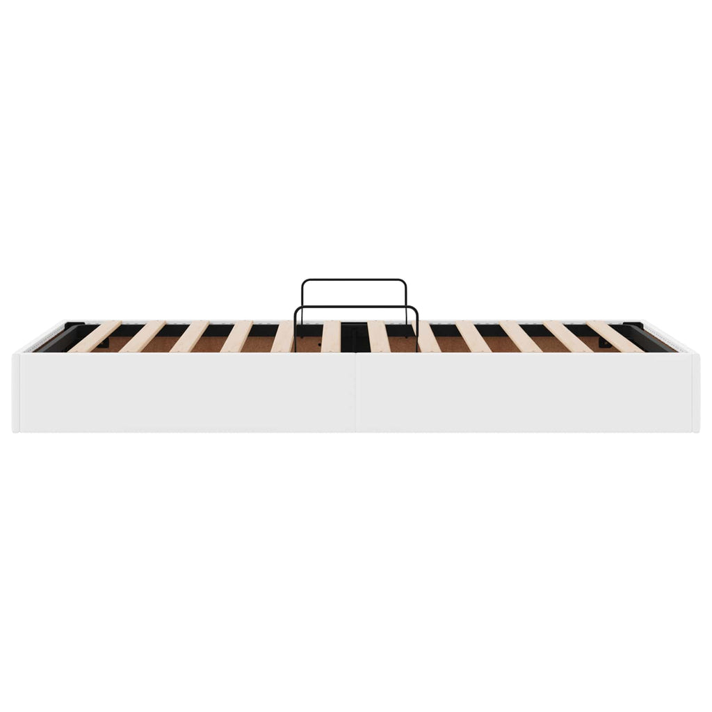 vidaXL Łóżko otomanowe Czysta Biała 100 x 200 cm Skóra ekologiczna