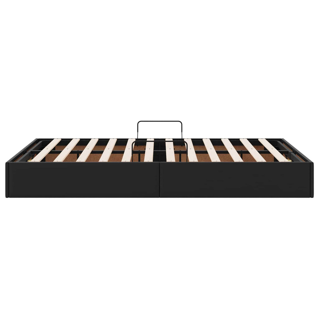 vidaXL Łóżko otomanowe Czarny 120 x 200 cm Skóra ekologiczna