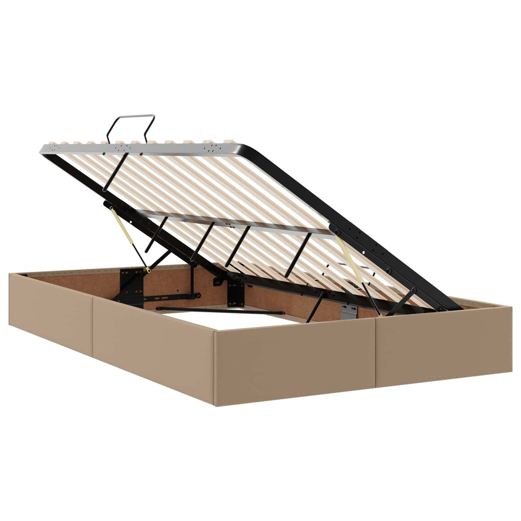 vidaXL Łóżko otomanowe Kawowy 120 x 200 cm Skóra ekologiczna